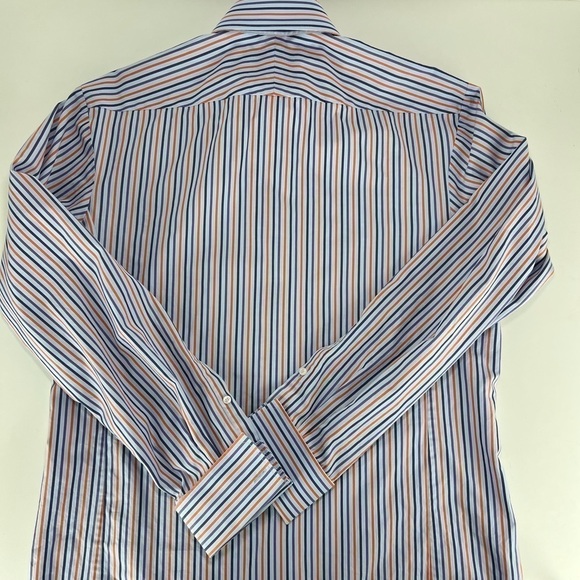 Thomas Pink Striped French Cuff Dress Shirt - Picture 3 of 5